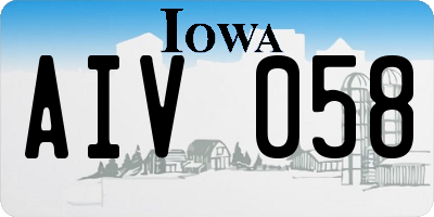 IA license plate AIV058