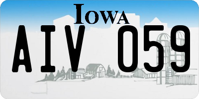 IA license plate AIV059