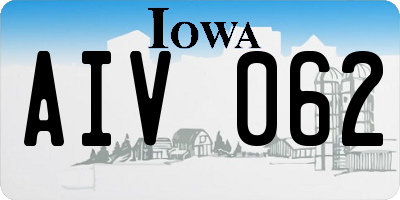 IA license plate AIV062