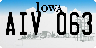 IA license plate AIV063