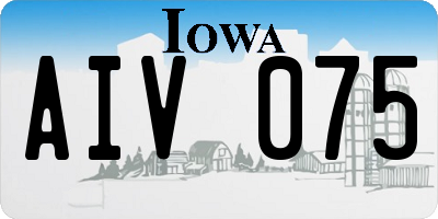 IA license plate AIV075