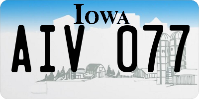 IA license plate AIV077