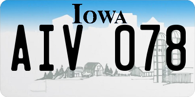 IA license plate AIV078