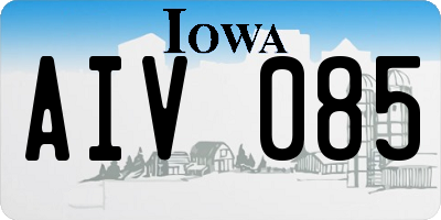IA license plate AIV085