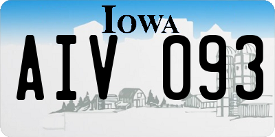 IA license plate AIV093