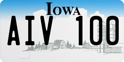 IA license plate AIV100