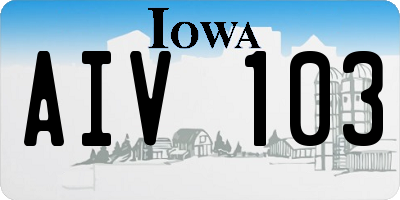 IA license plate AIV103