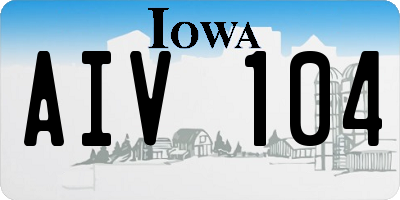 IA license plate AIV104