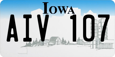 IA license plate AIV107