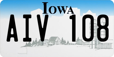 IA license plate AIV108