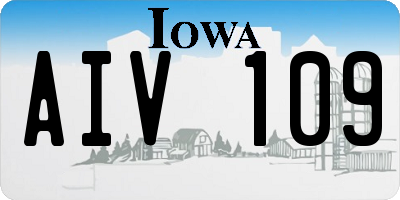 IA license plate AIV109