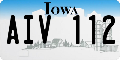 IA license plate AIV112