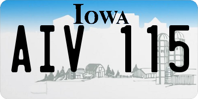 IA license plate AIV115
