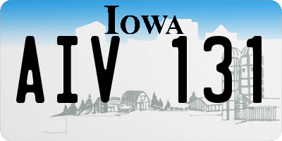 IA license plate AIV131