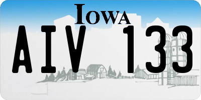 IA license plate AIV133