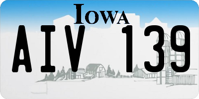 IA license plate AIV139