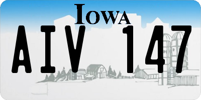 IA license plate AIV147