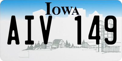 IA license plate AIV149