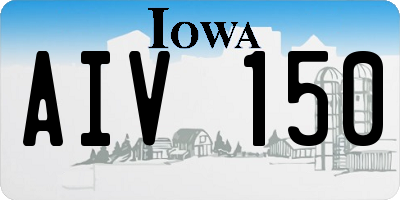 IA license plate AIV150