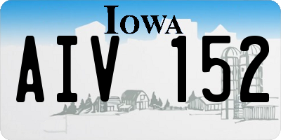 IA license plate AIV152