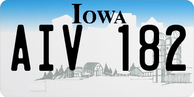 IA license plate AIV182