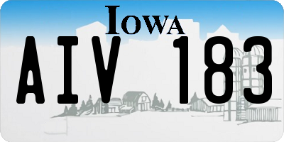 IA license plate AIV183