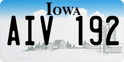 IA license plate AIV192