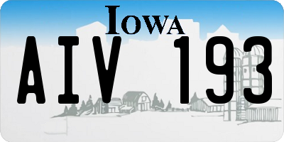 IA license plate AIV193