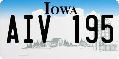 IA license plate AIV195