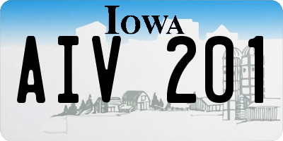 IA license plate AIV201