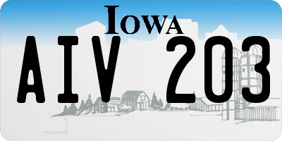 IA license plate AIV203