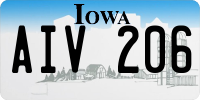 IA license plate AIV206