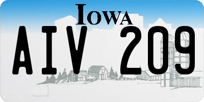 IA license plate AIV209