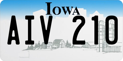 IA license plate AIV210