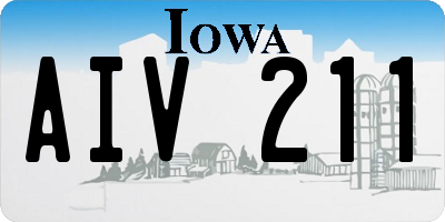 IA license plate AIV211