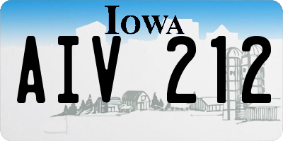 IA license plate AIV212