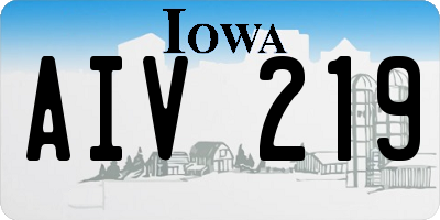 IA license plate AIV219