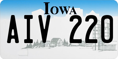 IA license plate AIV220