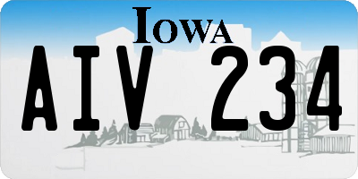 IA license plate AIV234
