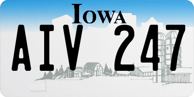 IA license plate AIV247