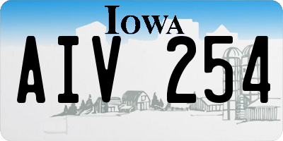 IA license plate AIV254