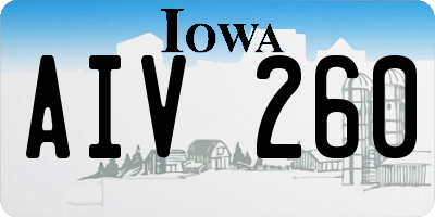 IA license plate AIV260