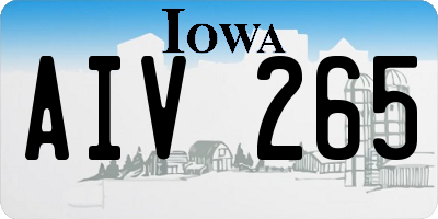 IA license plate AIV265