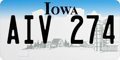 IA license plate AIV274