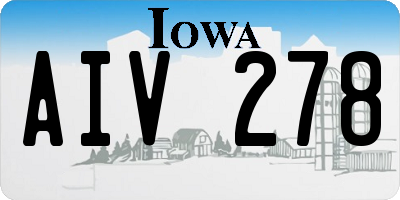 IA license plate AIV278