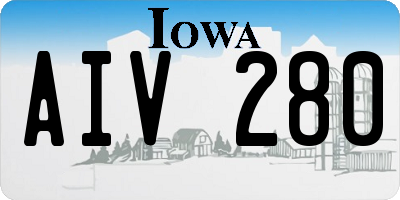 IA license plate AIV280