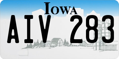 IA license plate AIV283