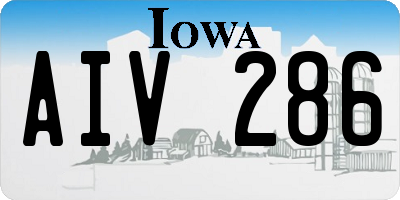 IA license plate AIV286