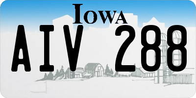 IA license plate AIV288