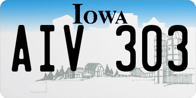 IA license plate AIV303